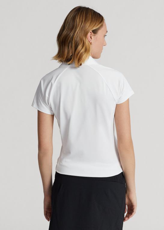 keramisk hvid Kvinder Ralph Lauren skræddersyet pasform pique poloshirt Z426B9392