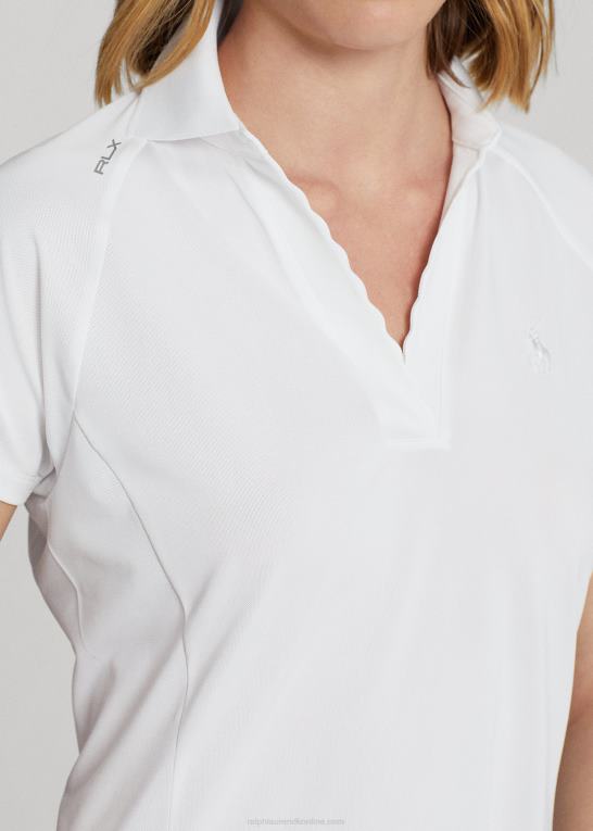 keramisk hvid Kvinder Ralph Lauren skræddersyet pasform pique poloshirt Z426B9392