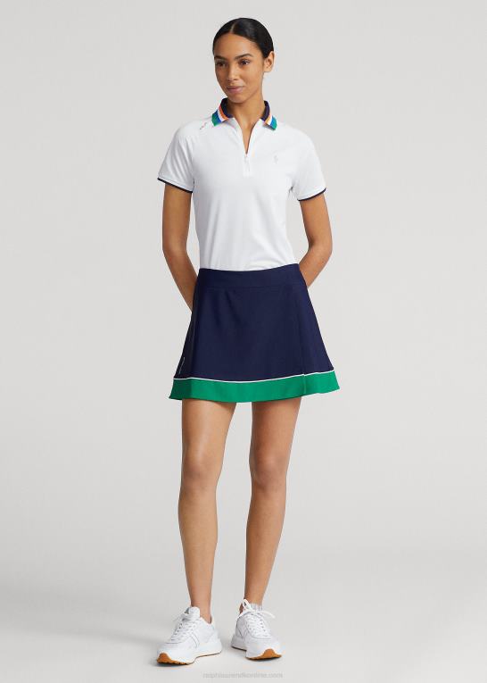 keramisk hvid multi Kvinder Ralph Lauren skræddersyet poloshirt med kvart lynlås Z426B9401