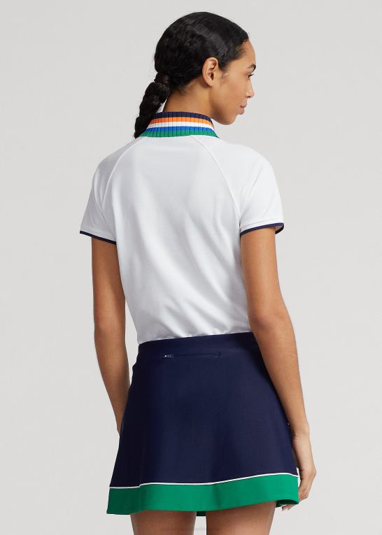 keramisk hvid multi Kvinder Ralph Lauren skræddersyet poloshirt med kvart lynlås Z426B9401