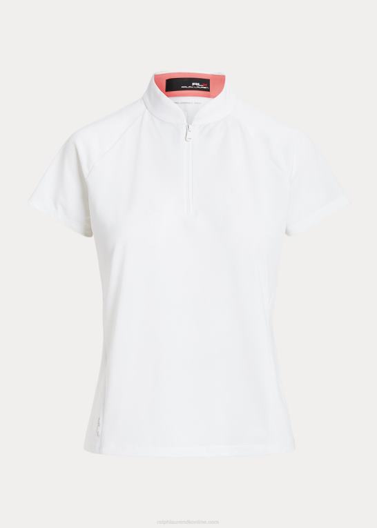 keramisk hvid/ørkenrose Kvinder Ralph Lauren skræddersyet hybridskjorte Z426B3566