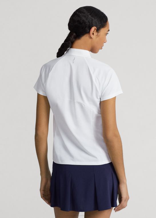 keramisk hvid/ørkenrose Kvinder Ralph Lauren skræddersyet hybridskjorte Z426B3566