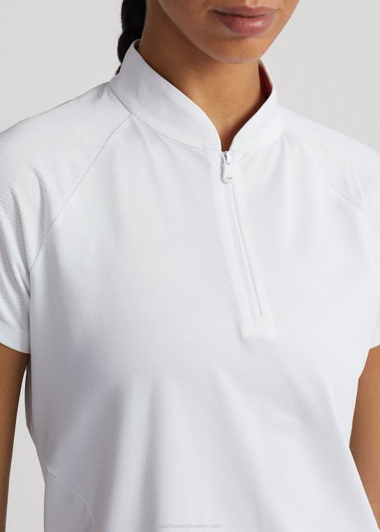 keramisk hvid/ørkenrose Kvinder Ralph Lauren skræddersyet hybridskjorte Z426B3566