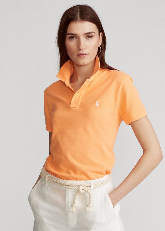 key west orange Kvinder Ralph Lauren klassisk pasform mesh poloshirt Z426B9219