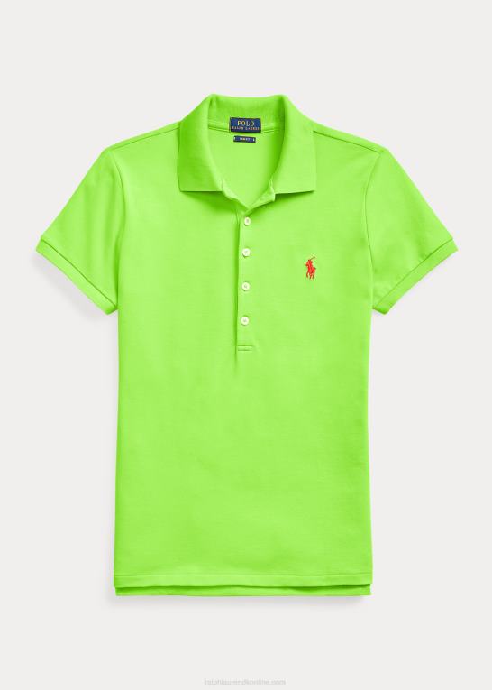 kiwi lime Kvinder Ralph Lauren slim fit stretch poloshirt Z426B3254