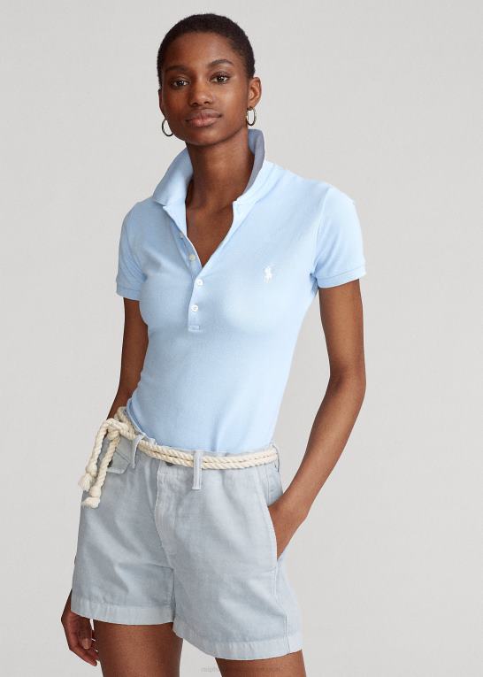 kontor blå Kvinder Ralph Lauren slim fit stretch poloshirt Z426B3260