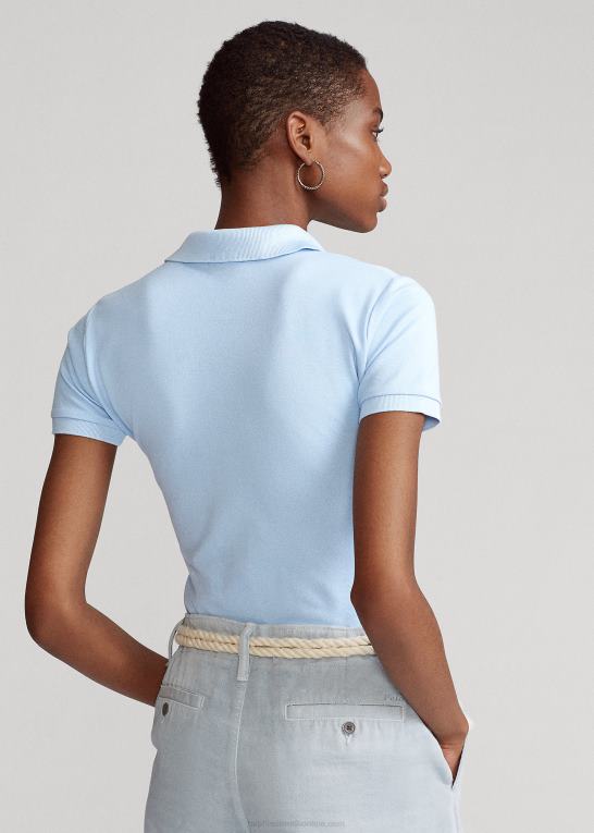 kontor blå Kvinder Ralph Lauren slim fit stretch poloshirt Z426B3260