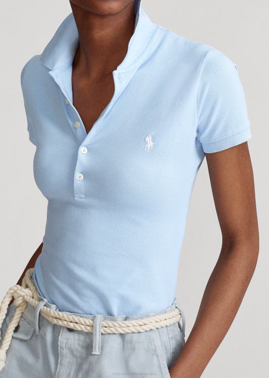 kontor blå Kvinder Ralph Lauren slim fit stretch poloshirt Z426B3260