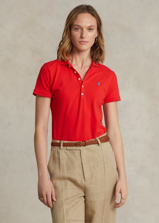 kronblad rose Kvinder Ralph Lauren slim fit stretch poloshirt Z426B3247