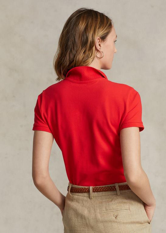 kronblad rose Kvinder Ralph Lauren slim fit stretch poloshirt Z426B3247