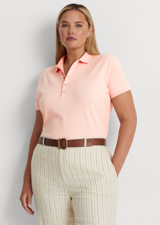 lyserød Kvinder Ralph Lauren stretch pique poloshirt Z426B4627