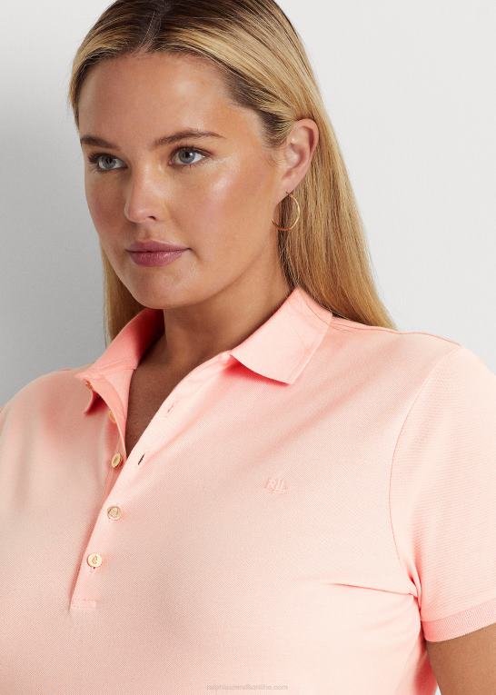 lyserød Kvinder Ralph Lauren stretch pique poloshirt Z426B4627