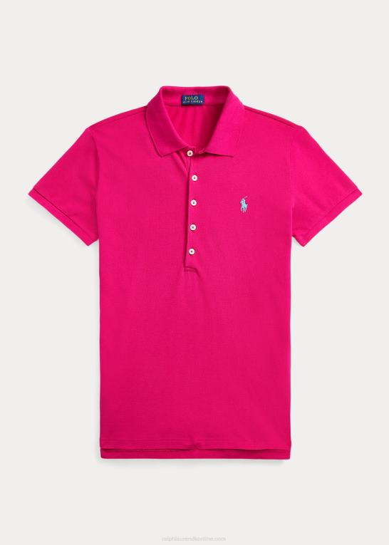 lyserød himmel Kvinder Ralph Lauren slim fit stretch poloshirt Z426B3242