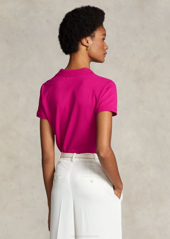 lyserød himmel Kvinder Ralph Lauren slim fit stretch poloshirt Z426B3242