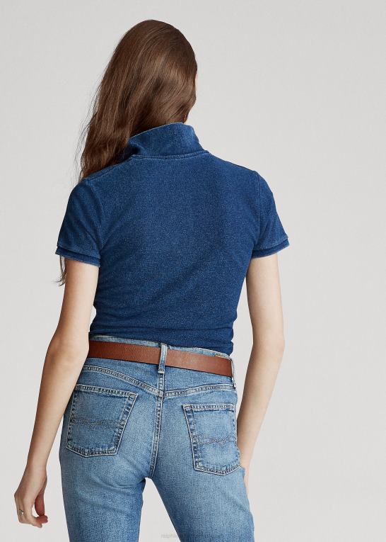 mørk indigo Kvinder Ralph Lauren skinny fit stor pony poloshirt Z426B4764