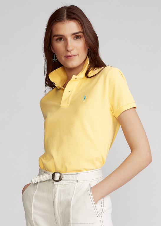 majs gul Kvinder Ralph Lauren klassisk pasform mesh poloshirt Z426B9220