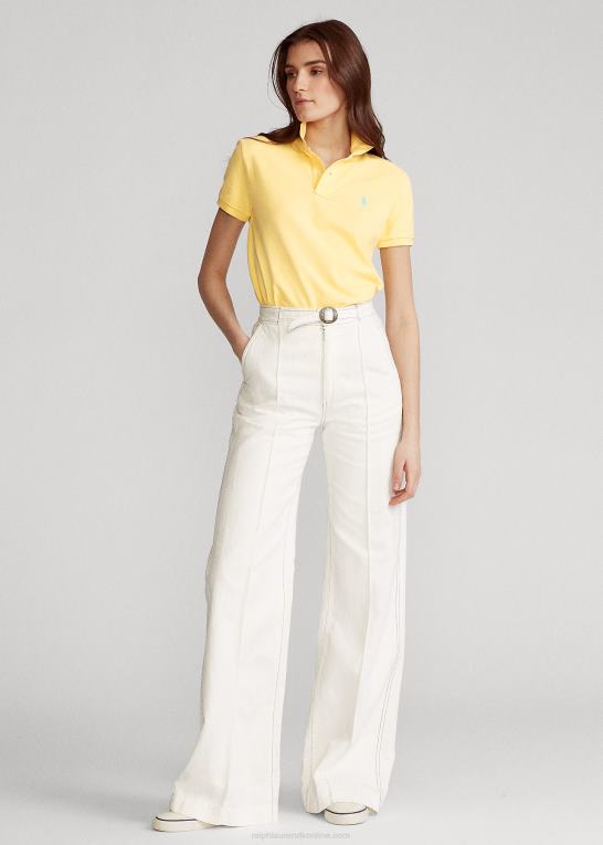 majs gul Kvinder Ralph Lauren klassisk pasform mesh poloshirt Z426B9220