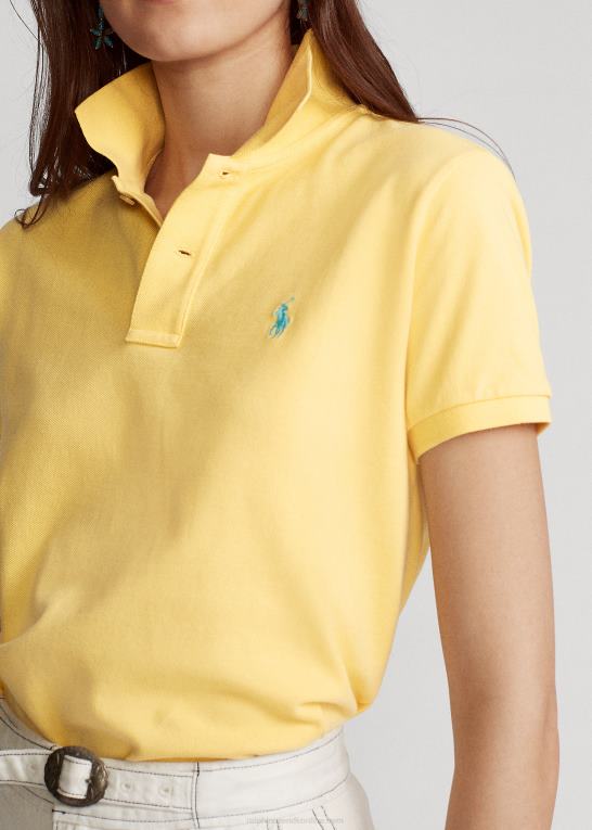 majs gul Kvinder Ralph Lauren klassisk pasform mesh poloshirt Z426B9220