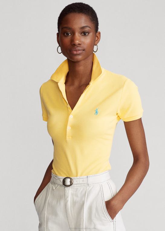 majs gul Kvinder Ralph Lauren slim fit stretch poloshirt Z426B3252