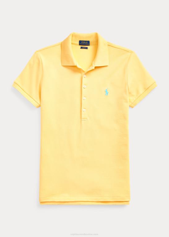 majs gul Kvinder Ralph Lauren slim fit stretch poloshirt Z426B3252