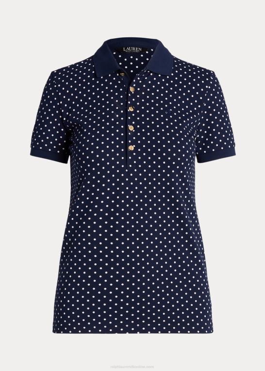 marineblå/creme Kvinder Ralph Lauren polkaprikket piqué poloshirt Z426B4429