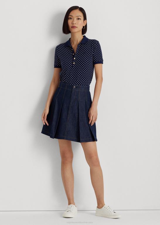 marineblå/creme Kvinder Ralph Lauren polkaprikket piqué poloshirt Z426B4429