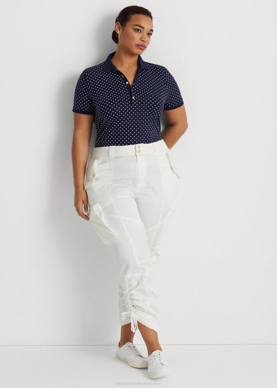 marineblå/creme Kvinder Ralph Lauren polkaprikket piqué poloshirt Z426B4623