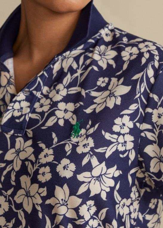 marineblå/creme blomstret Kvinder Ralph Lauren jordpoloen Z426B3351