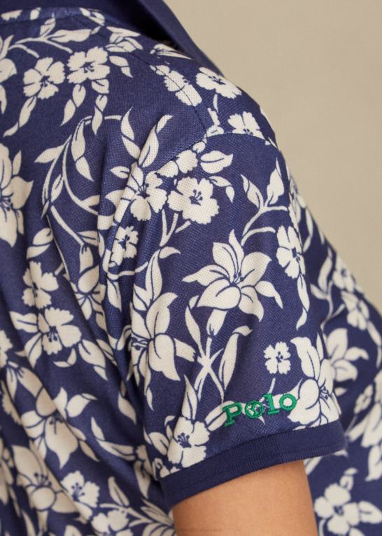 marineblå/creme blomstret Kvinder Ralph Lauren jordpoloen Z426B3351
