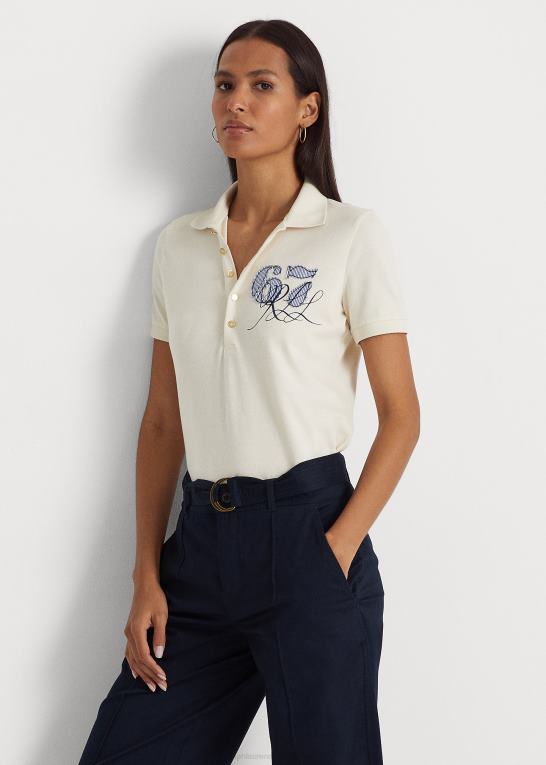 mascarpone creme Kvinder Ralph Lauren pique poloshirt Z426B4091