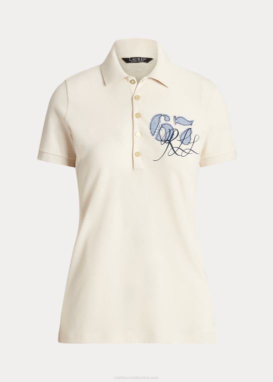 mascarpone creme Kvinder Ralph Lauren pique poloshirt Z426B4430