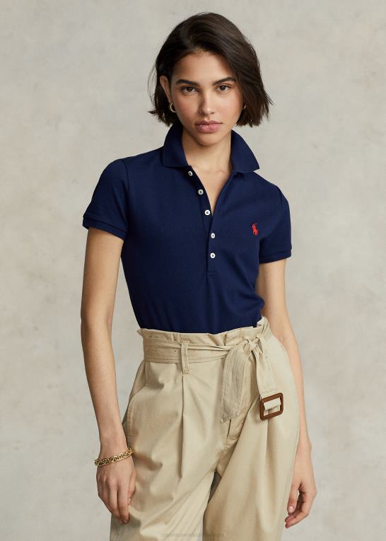 newport flåde Kvinder Ralph Lauren slim fit stretch poloshirt Z426B3265