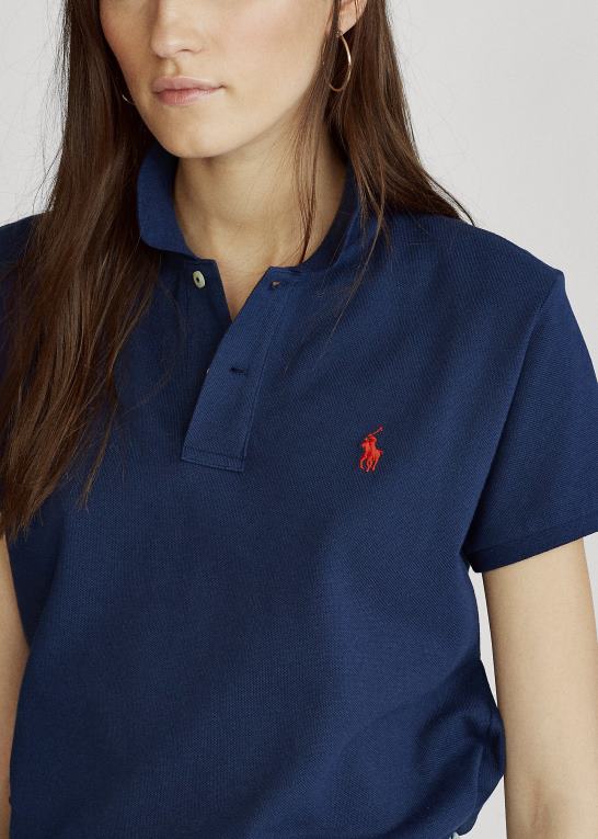 newport navy/rød Kvinder Ralph Lauren klassisk pasform mesh poloshirt Z426B9234