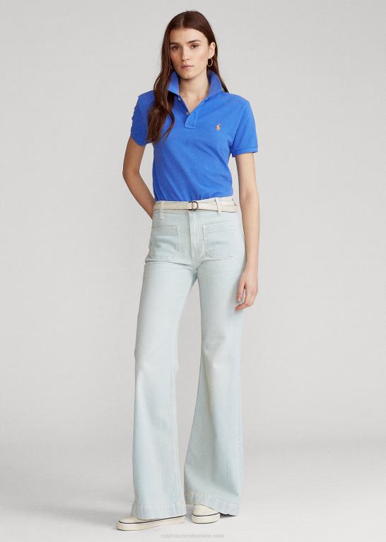 ny iris blå Kvinder Ralph Lauren klassisk pasform mesh poloshirt Z426B9233