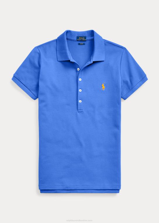 ny iris blå Kvinder Ralph Lauren slim fit stretch poloshirt Z426B3263