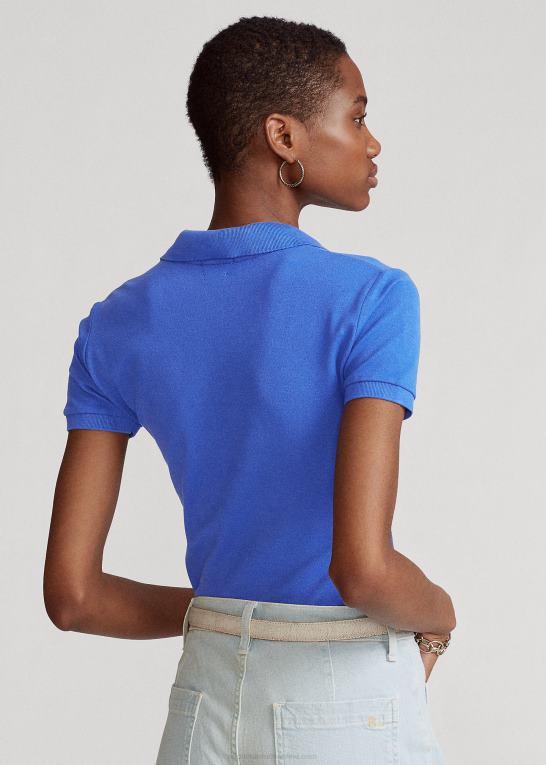 ny iris blå Kvinder Ralph Lauren slim fit stretch poloshirt Z426B3263