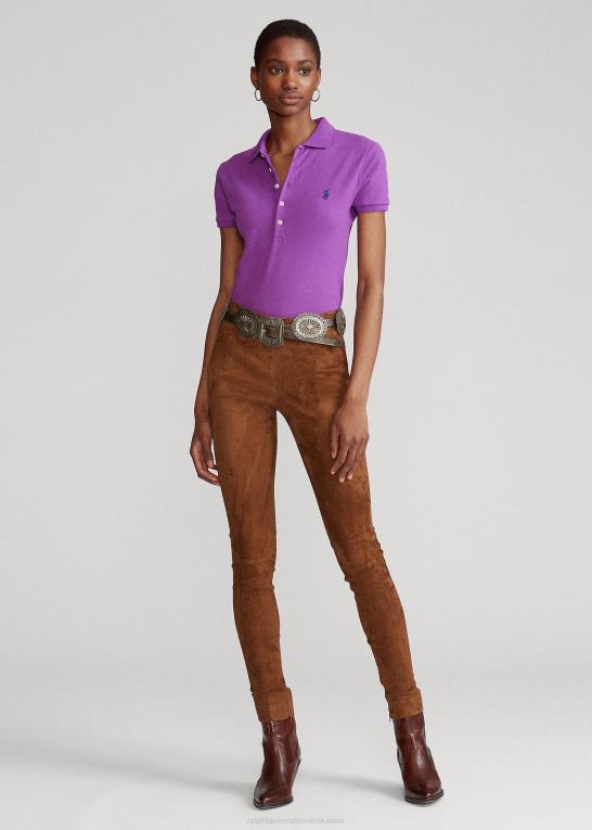 paloma lilla Kvinder Ralph Lauren slim fit stretch poloshirt Z426B3269