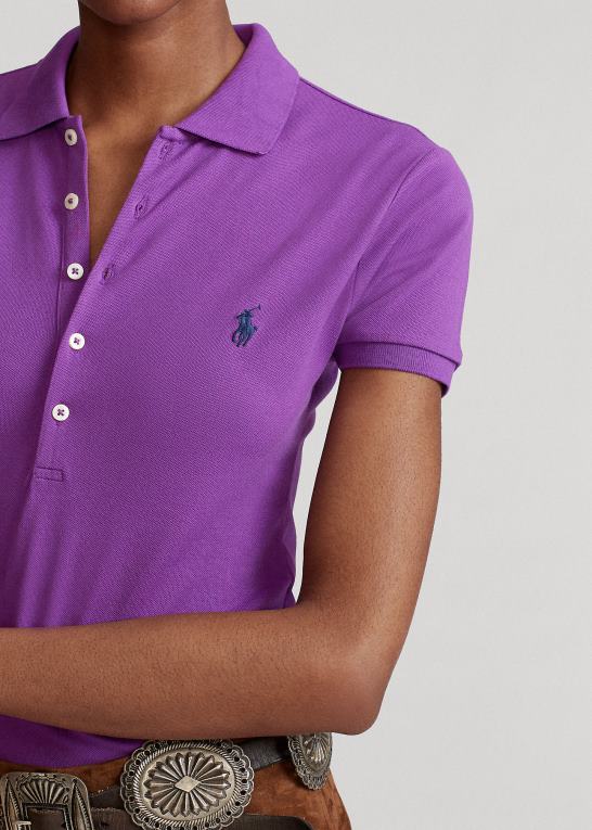 paloma lilla Kvinder Ralph Lauren slim fit stretch poloshirt Z426B3269