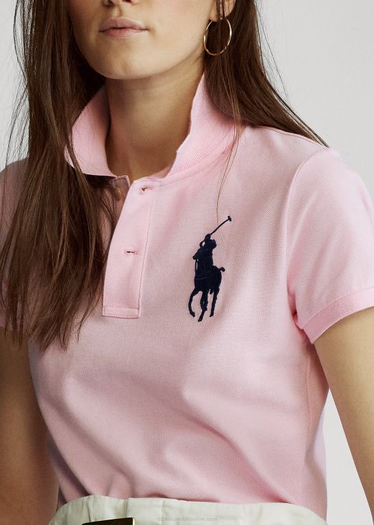 pink magenta Kvinder Ralph Lauren skinny fit stor pony poloshirt Z426B4762