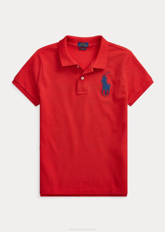 rød Kvinder Ralph Lauren skinny fit stor pony poloshirt Z426B4765