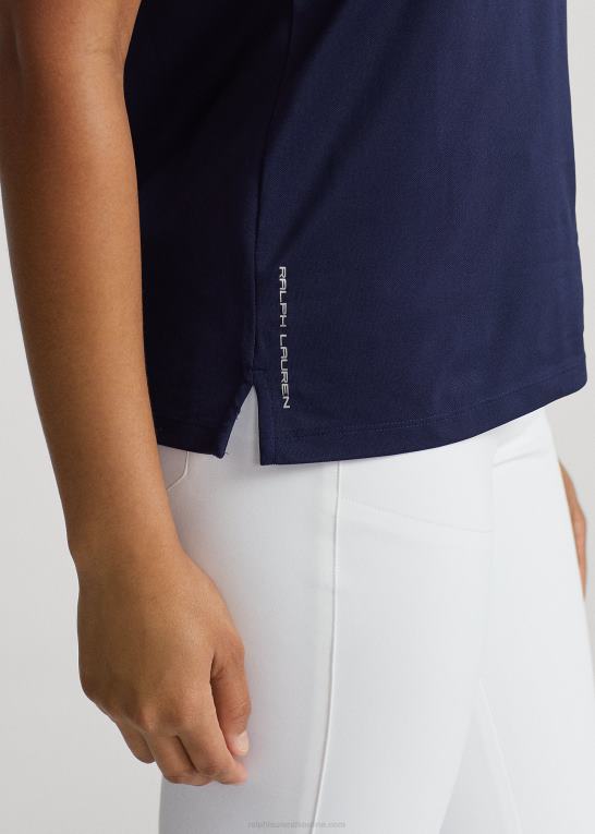 raffineret flåde Kvinder Ralph Lauren ærmeløs pique poloshirt Z426B3692