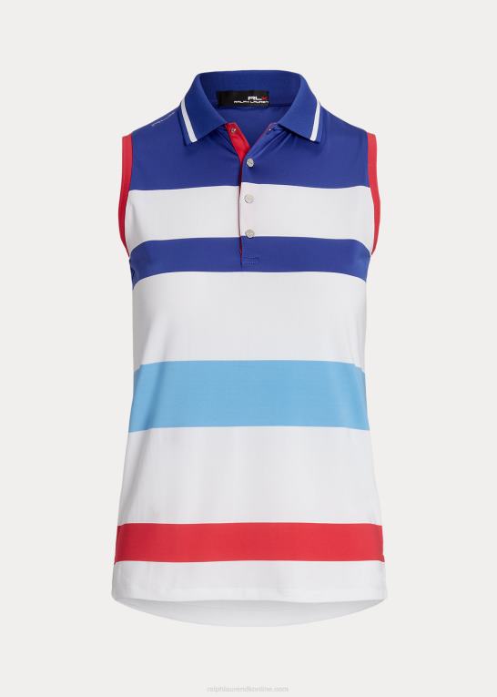 ren hvid/kongeblå Kvinder Ralph Lauren skræddersyet pasform ærmeløs poloshirt Z426B3703