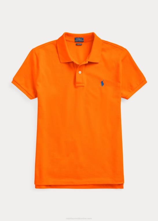 sejler orange Kvinder Ralph Lauren klassisk pasform mesh poloshirt Z426B9212