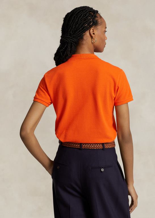 sejler orange Kvinder Ralph Lauren klassisk pasform mesh poloshirt Z426B9212