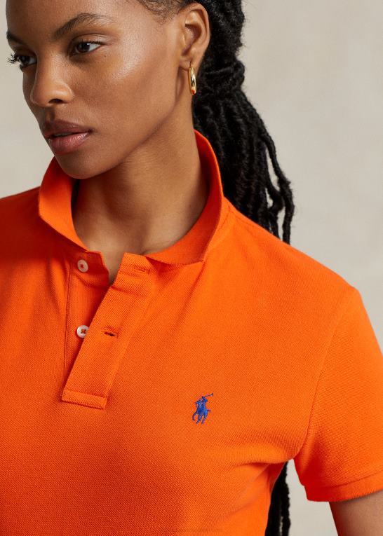 sejler orange Kvinder Ralph Lauren klassisk pasform mesh poloshirt Z426B9212
