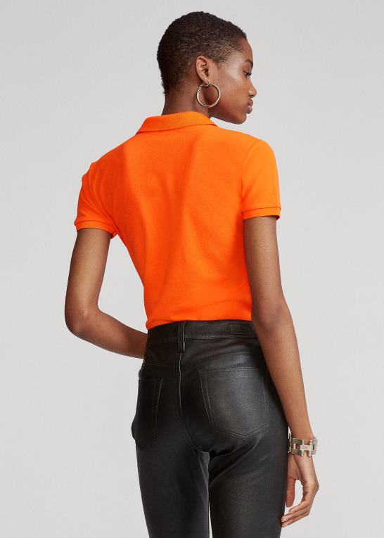 sejler orange Kvinder Ralph Lauren slim fit stretch poloshirt Z426B3249