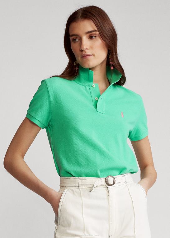 solnedgang grøn Kvinder Ralph Lauren klassisk pasform mesh poloshirt Z426B9223