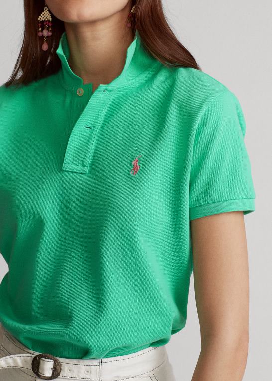 solnedgang grøn Kvinder Ralph Lauren klassisk pasform mesh poloshirt Z426B9223