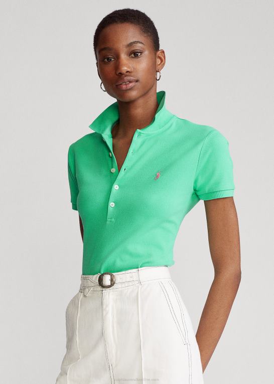 solnedgang grøn Kvinder Ralph Lauren slim fit stretch poloshirt Z426B3255