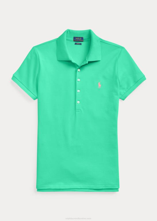 solnedgang grøn Kvinder Ralph Lauren slim fit stretch poloshirt Z426B3255